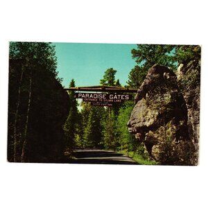 Paradise Gates Entrance Sylvan Lake Custer Park Black Hills Postcard Vintage